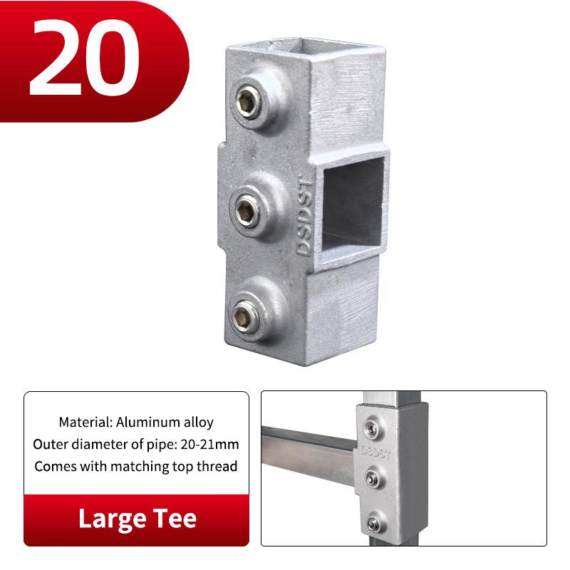20x20mm Čtvercová trubka Třícestný 25x25mm 30x30mm Hliníková slitina Koleno Spojka Příslušenství Pevný spoj trubky