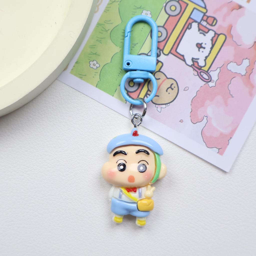 Crayon Shin-chan Cartoon Keychain Pendant - Girly Heart Backpack Ornament & Best Friend Gift Accessory.