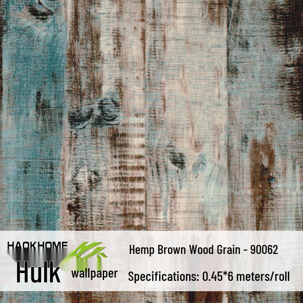 Industrial Retro Faux Wood Grain Self-Adhesive Wallpaper with PVC Backing