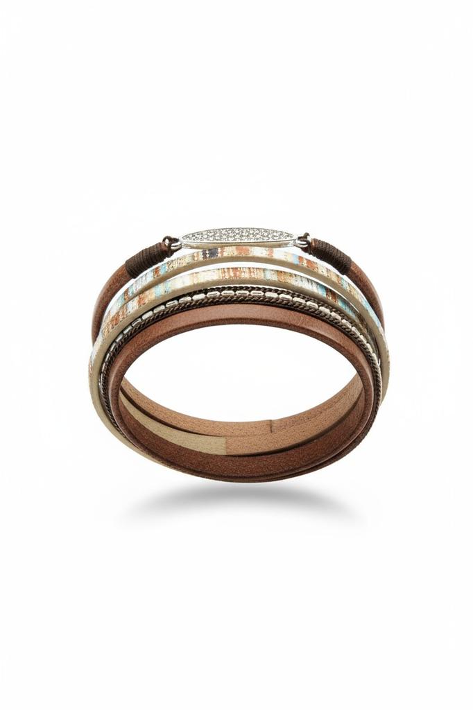 Women' steel link bracelet, gold