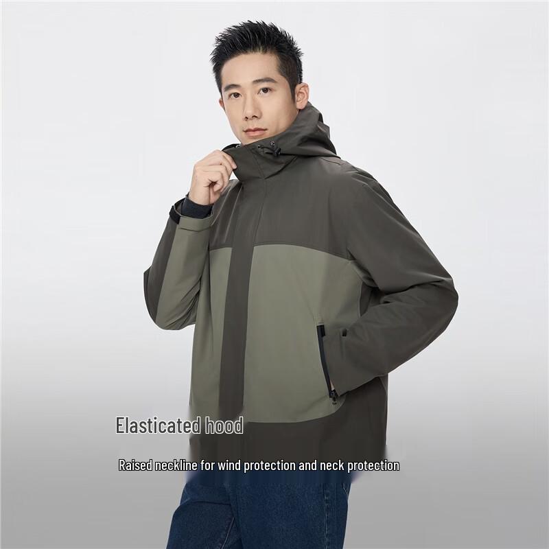 Giordano Men's Water-Repellent Color-Block Windbreaker