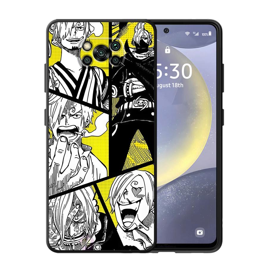 

Чехол для телефона Poco X4 Pro M5s M7 X5 C40 C50 C51 C61 C75 F3 F7 X3 NFC X7 C71 M3 M4 Pro Мягкий чехол Аниме One Piece Санджи Poco X4 Pro 5G