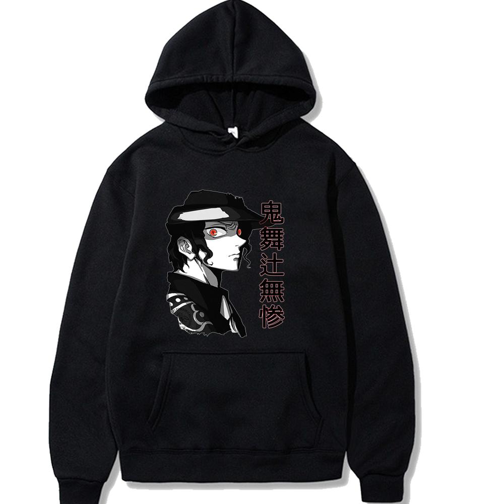 Manga Muzan Kibutsuji Demon Slayer Anime Hoodies Casual Long Sleeve Harajuku Aesthetic Boys Fashion Hip Hop Oversized Sweatshirt