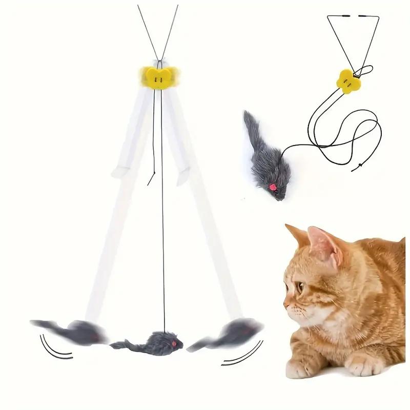 Adjustable Cat Toys Plush Cat Teaser Toy Interactive Playing Hanging Toy Cat Supplies Plush Kitten Play Interactive Cat Toy