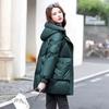 Women's Autumn and Winter Plus Size Short Padded Warm Jacket Casual Loose Solid Colour Hooded Cold Wind Thin Outerwear