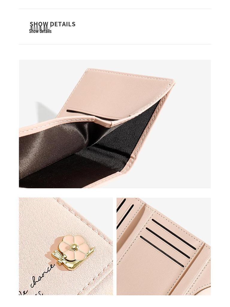 2025 Korean & Japanese Fresh Style Women's Tri-fold Ultra-thin Short Wallet - Trendy Coin Purse for Girls & Students