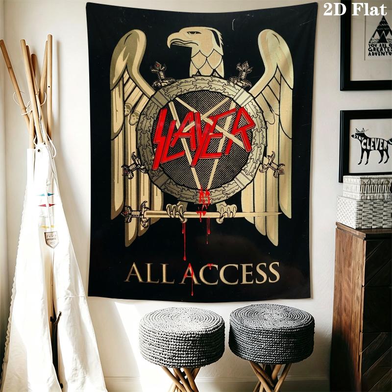Slayer Wall Tapestry Aesthetic Wall Hanging Printed Fabric Blanket Decorative Tapestries for Bedroom Living Room Home Decor