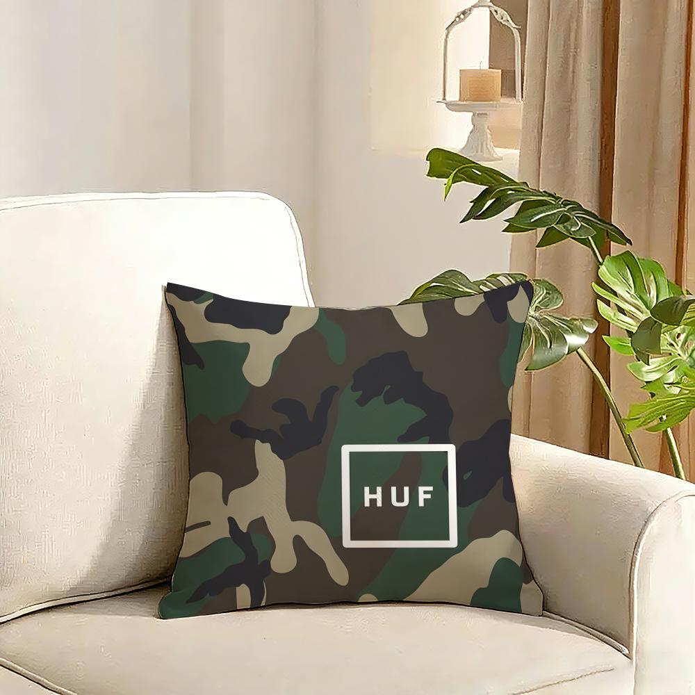 Trend HHUF Tide Cushion Cover Reversible Plush Pillow Cover Soft Fluffy Home Decor for Sofa Bedroom