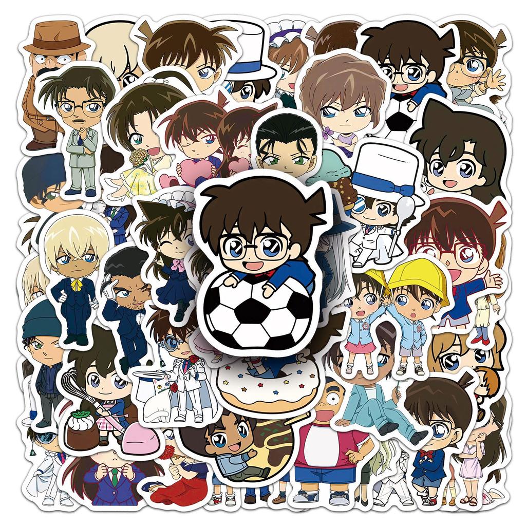 50pcs Detective Conan Stickers Cute Cartoon Graffiti for Scrapbooking Phone Back Water Cup Decoration