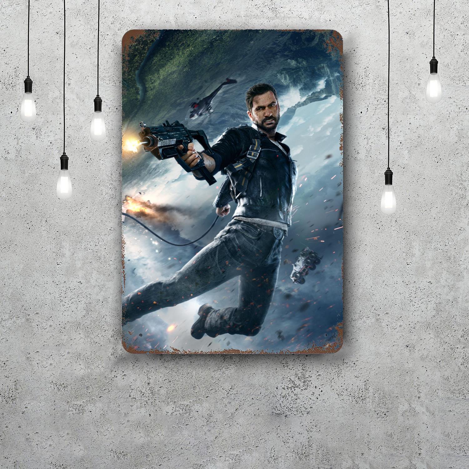 

Just Cause 4 Metal Signs wall decor Vintage Tin Signs Captain Metal Poster Decor for Bar Pub Club Wall Decoration 20x30cm（7.8x11.8inch）