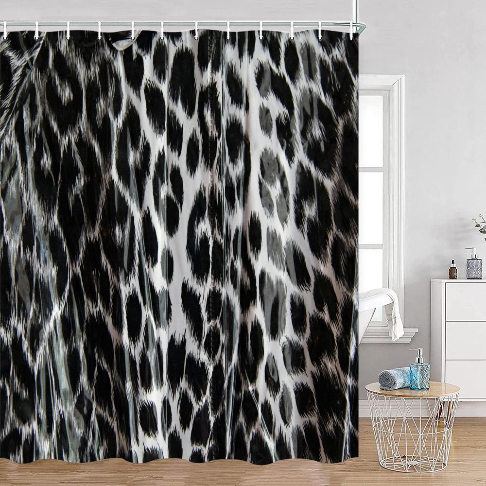 Leopard Pattern Shower Curtain Panther Wild Animals Modern Fashion Bathroom Decorations Ployester Bathtub Curtain with Hooks
