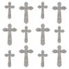 12Pcs 2 Styles Cross Hotfix Rhinestone (Hot Melt Adhesive On The Back), Iron On Patches, Rhinestone Trimming, Crystal, 50~70mm, 6pcs/style
