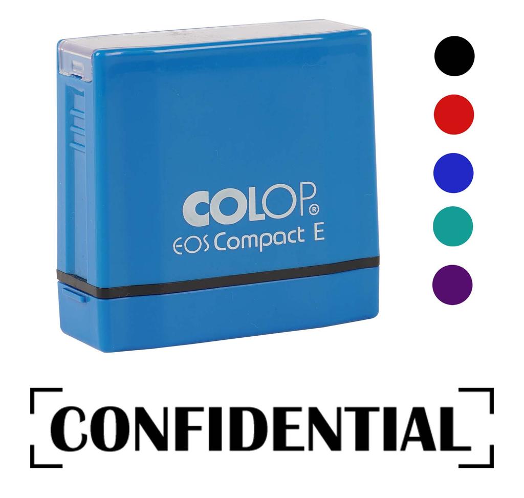 Printtoo Confidential Self Inking Rubber Stamp Pre-Inked Office Stamp- Home Office Business Stationery, Black- 42 x 9