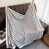 Fashionable and Light Luxury Twill Silk Scarf for Women  Japanese and Korean Simple Striped Large Square Scarf Ins Style Multifunctional Shawl Scarf
