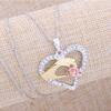 Elegant Rhinestone Heart Necklace for Mom - Simple Love Heart Design On Clavicle Chain for Women