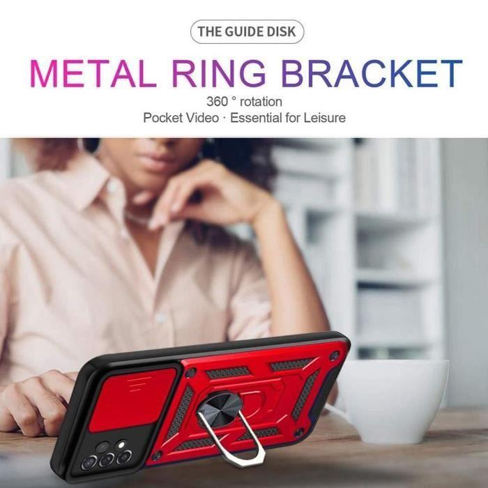 Coque pour Samsung Galaxy A23 5G - Rouge - Antichoc - Support 360° - 2 Verres Trempés