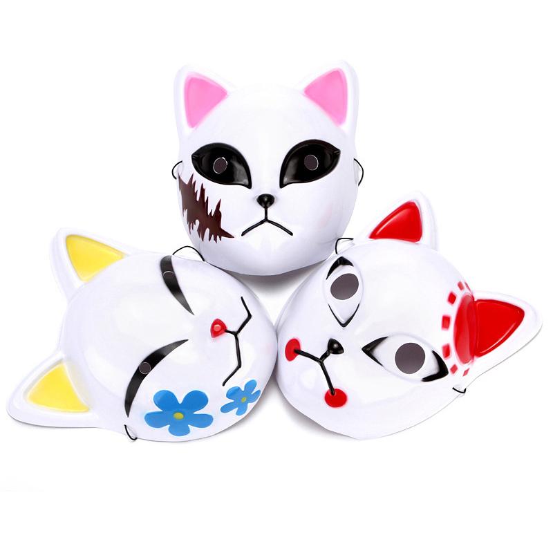 1ks Anime Fox Masky Half Face Cat Mask Masquerade Festival Party Cosplay Rekvizity