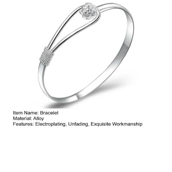 Bracelet Opening Design Flower Buckle Electroplating Bright Luster Unfading Decorate Jewelry Gifts Light Luxury