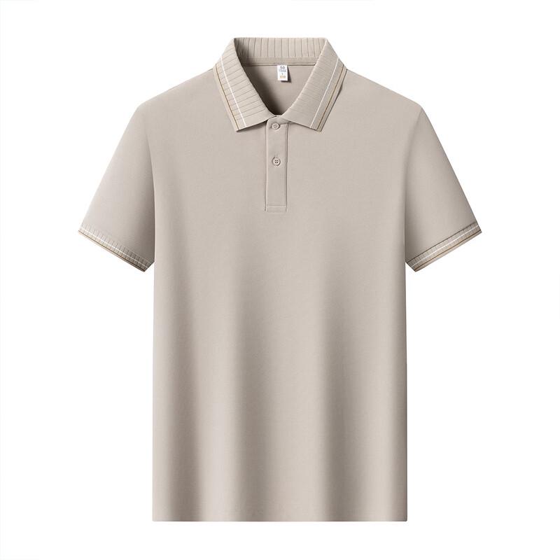 JOW Men's Washable Wear-Resistant Short Sleeve Polo Shirt