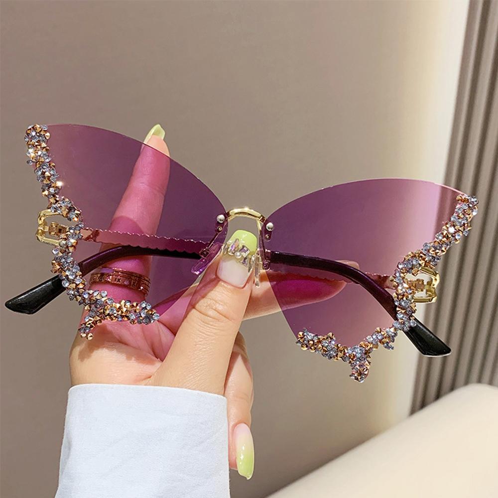 Diamond Butterfly Sunglasses for Women for Driving Fishing Hunting Hiking Sports