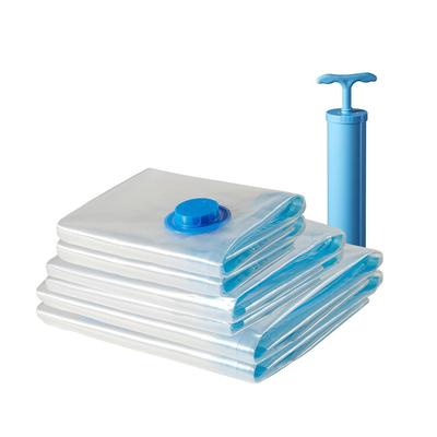 Vacuum Storage Bags for Travel | Space Saver | Airtight Reusable Ziplock with Hand Pump | Compression Storage Bag