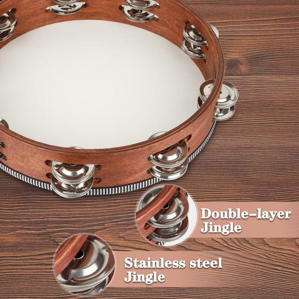 4/6/7/8/9/10in Tambourines Musical Instrument Wooden Percussion Drum Tambourine Drum  Kids Games