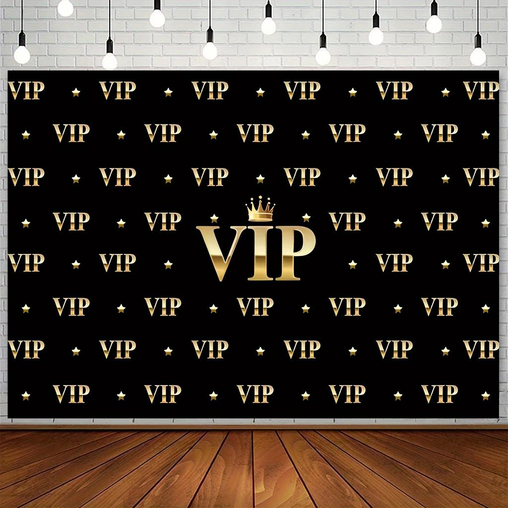 1 VIP Photography Background Royal Crown Black Gold Graduation Ball Birthday Party Banner Photo Studio Image Background