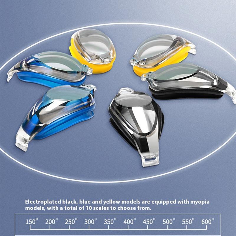 WAVE Professional Swimming Goggles Waterproof Anti-Fog Hd Large Frame Electroplating Speed Number Swimming Goggles Lightweight Design