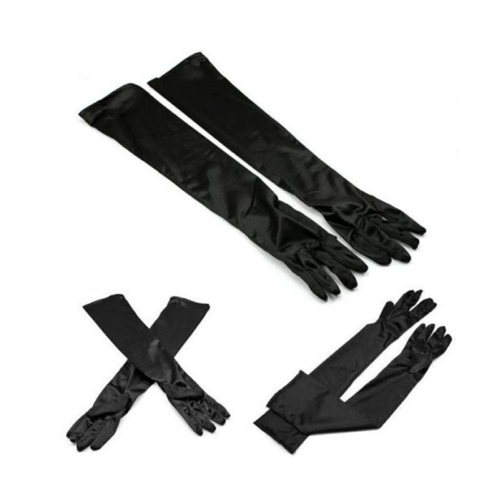 

Модные свадебные оперные перчатки из сатина, длинные, для выпускного бала, костюм чёрный