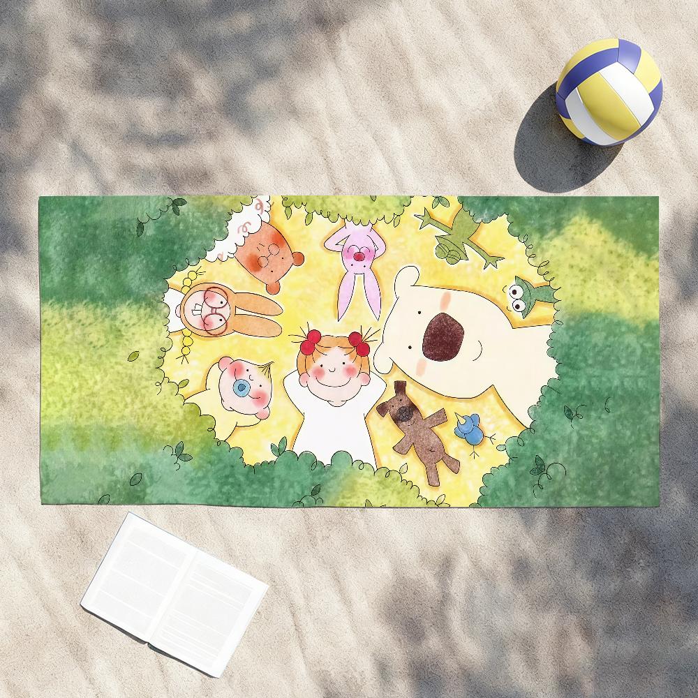 Cartoon C-coco and W-Wondrous Towel Drying Bath Towel Applicable To Light Swimming Camping Yoga Beach Out