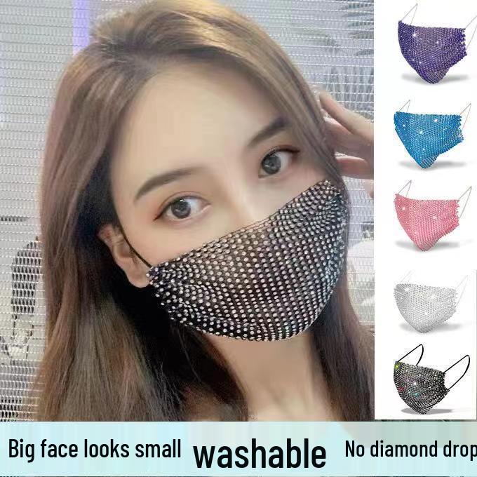 European & American Style Rhinestone Mask: Black Hollow-Out Nightclub Party Accessory