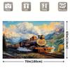 2D Steam Train Backdrop Mountain Photography Background