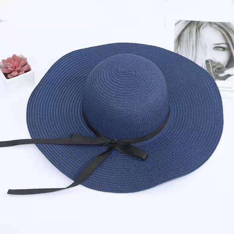 Fashion Holiday Hat Seaside Big Eaves Luffy Straw Hat Women's Summer Beach Hat Versatile Foldable Sun Hat