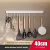 Kitchen Wall Mounting Rack With Space Aluminum Hooks For Utensils And Cookware Storage