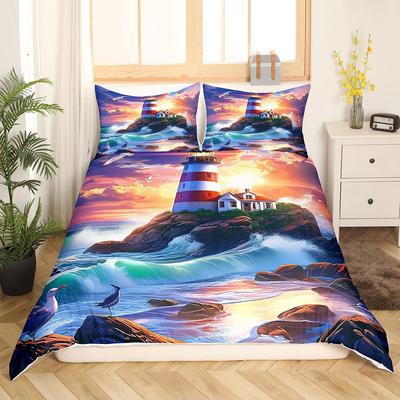 Undersea Cartoon Pattern Duvet Cover Undersea Animal Adventure Quilt Cover for Teens Boys Girls Room Decor Bedding 3 Piece Set