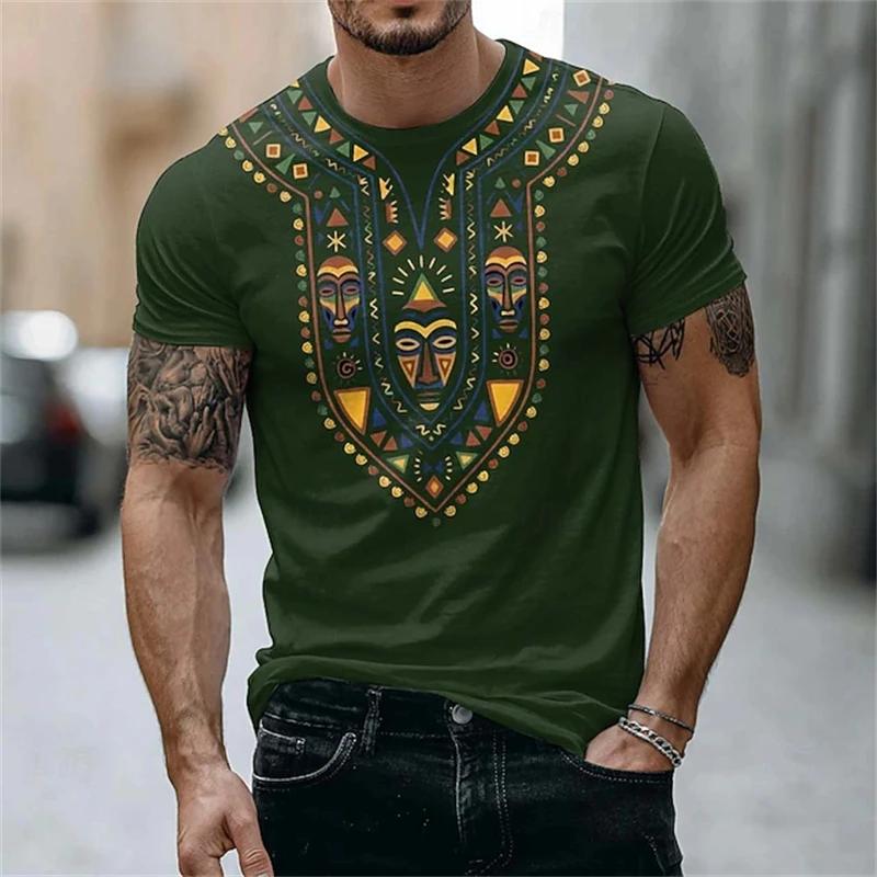 Retro Ethnic Style T-shirt 3D Printed Men s Street Wear Loose Short Sleeved T-shirt Summer Men s Top Fashionable Clothing XXS