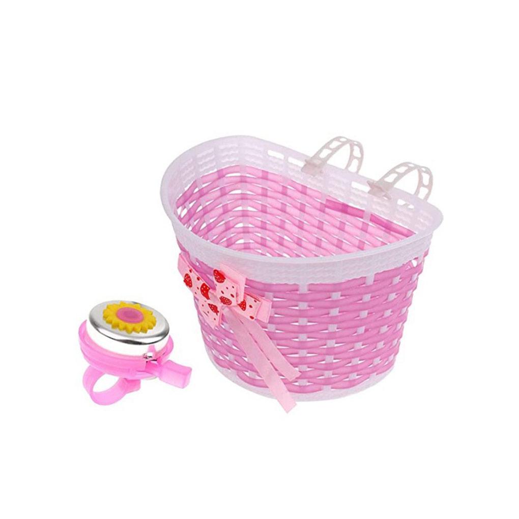 Children Bicycles Front Basket Portable Removable Replacement Cycling Cycle Holder Parts Accessories with Bell