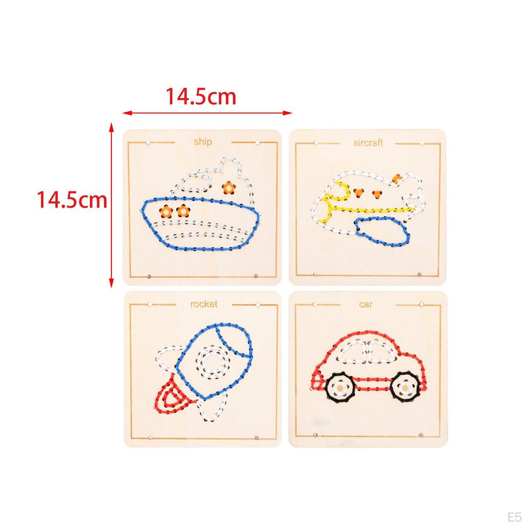 Cartoon Pattern Lacing Toy Set for Children with Hand Eye Coordination Focus