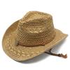Ethnic Style Foldable Raffia Straw Hat With Wide Brim Sun Protection For Summer Beach Wear