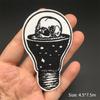 Rock Punk Patches On Clothes Clothing Thermoadhesive Patches Iron On Embroidered Patches Ghost Zipper Black And White Sewing