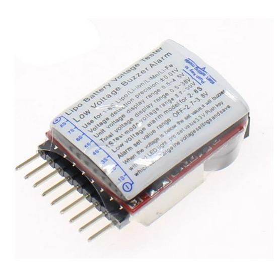 1-8S Battery Indicator with Low Voltage Alarm XB100 - Dual Function Electric Display & Buzzer