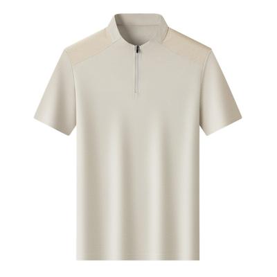 Sommar Ny Herr Snabbtorkande Tunn Halvdragkedja Mesh Kortärmad T-shirt Herr Uppfriskande och Mångsidig Lyxjacka