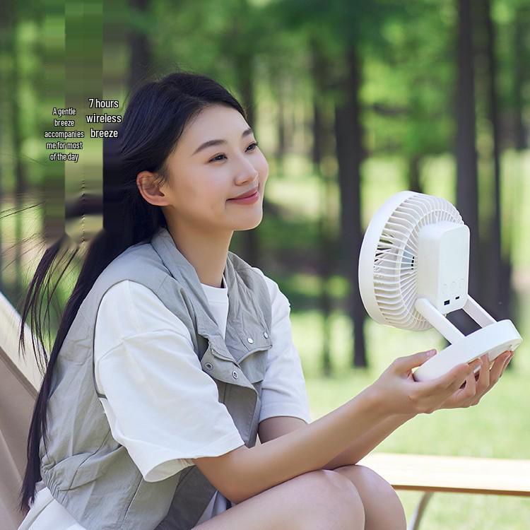 Olayks Foldable Portable Desktop Fan - Low Noise, Rechargeable, Wall-Mountable, Compact Design for Home or Office