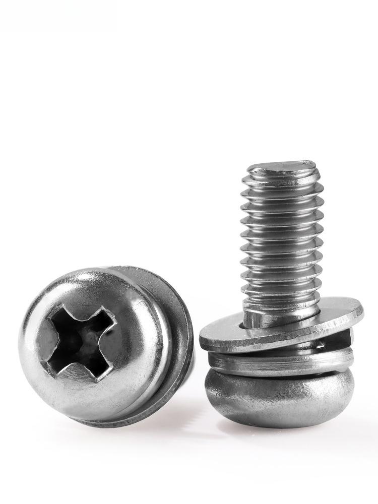 304 Stainless Steel Phillips Pan Head Screw Set with Washers, M2-M8