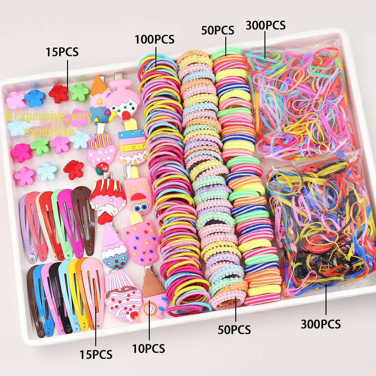 

Набор детских корейских аксессуаров для волос: 780 шт. резинок и зажимов в форме капли воды в подарочной коробке