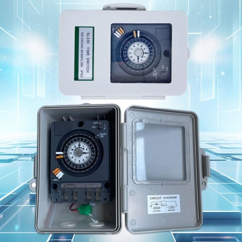 Mechanical Timer 30A Time Control Device Universal For Production Lines Outdoor Facilities & Commercial Lighting Systems