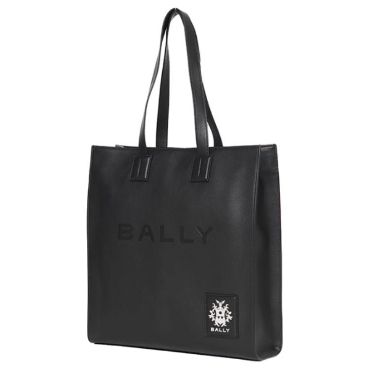 Bally Logo Double Handle Leather Tote Bag Women tote Black 6308508