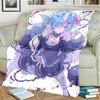 ReZero Print Flannel Blanket  Comfortable  Warm for Beds, Sofas, Bedrooms, Chairs, Picnics, Travel-kwq178