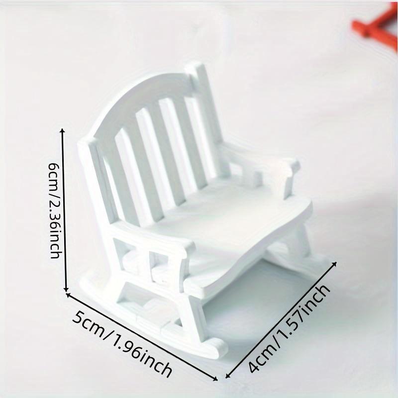 Dollhouse European Vintage Wooden Rocking Chair Mini Christmas Decoration Set Accessories