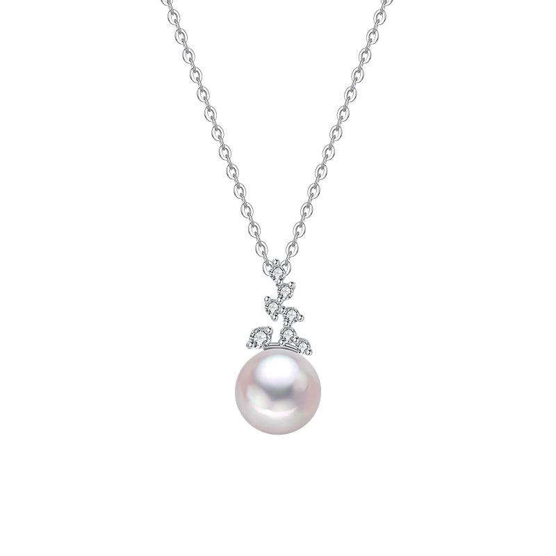 Retro Luxury Freshwater Pearl Necklace with S925 Sterling Silver Starry Sky Pendant 925 Silver